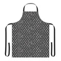 Medieval-inspired black apron with realistic dragon scale pattern design