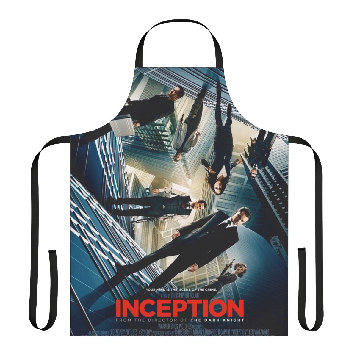 Dream-inspired movie apron featuring surreal art inspired by the Christopher Nolan film Inception