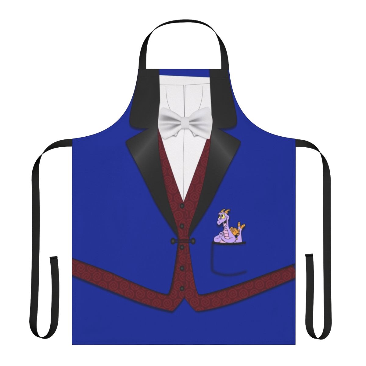 Dreamfinder and Figment inspired apron with colorful Disney and Epcot graphics