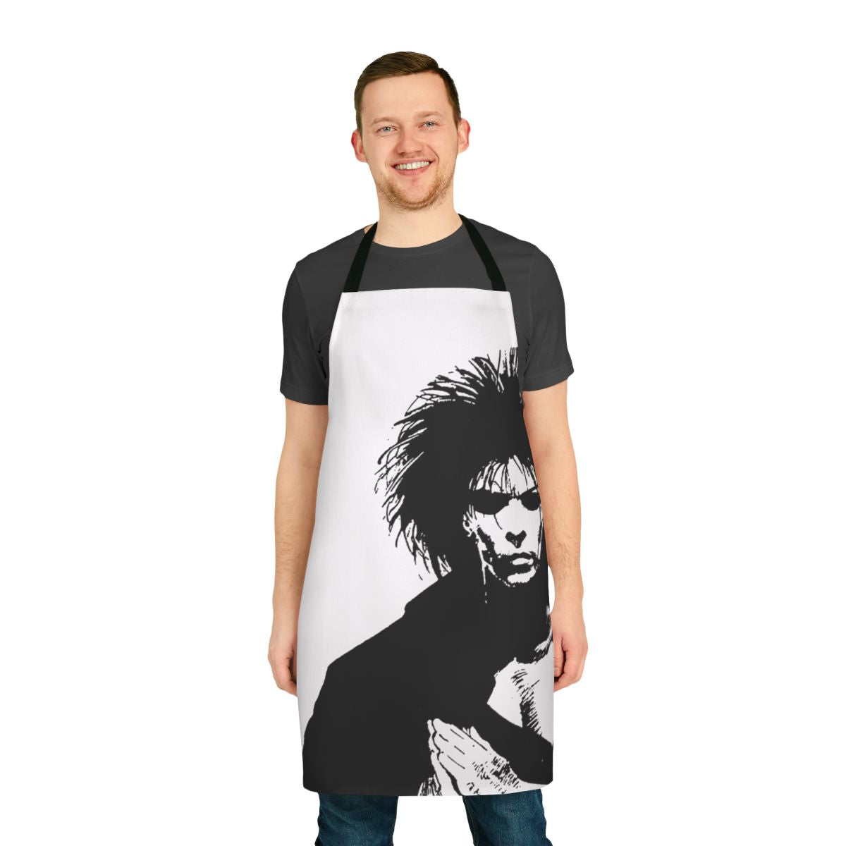 Apron featuring a dreamy, night-themed design inspired by the works of Neil Gaiman