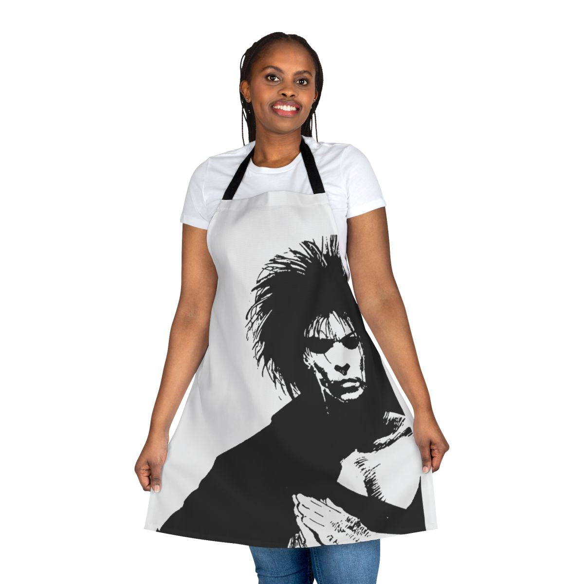 Apron featuring a dreamy, night-themed design inspired by the works of Neil Gaiman