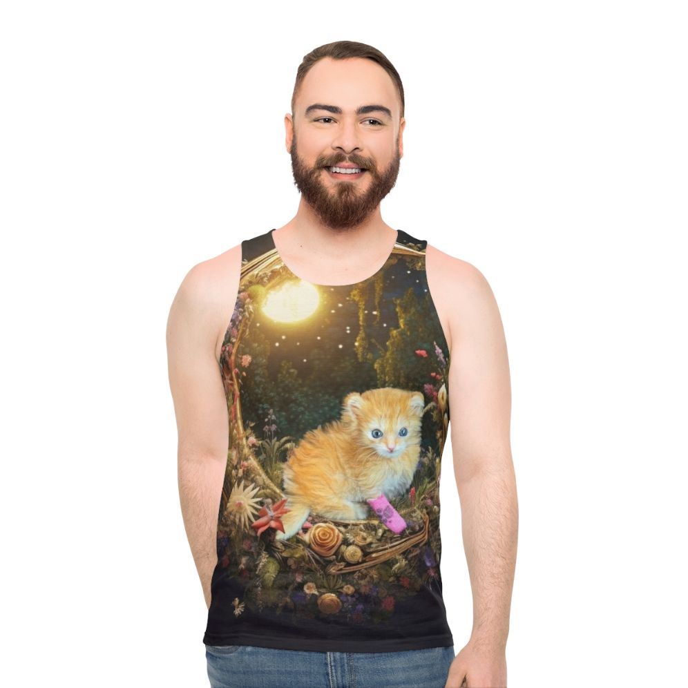 Dreamy Tater Tot Unisex Tank Top with Kitty Print