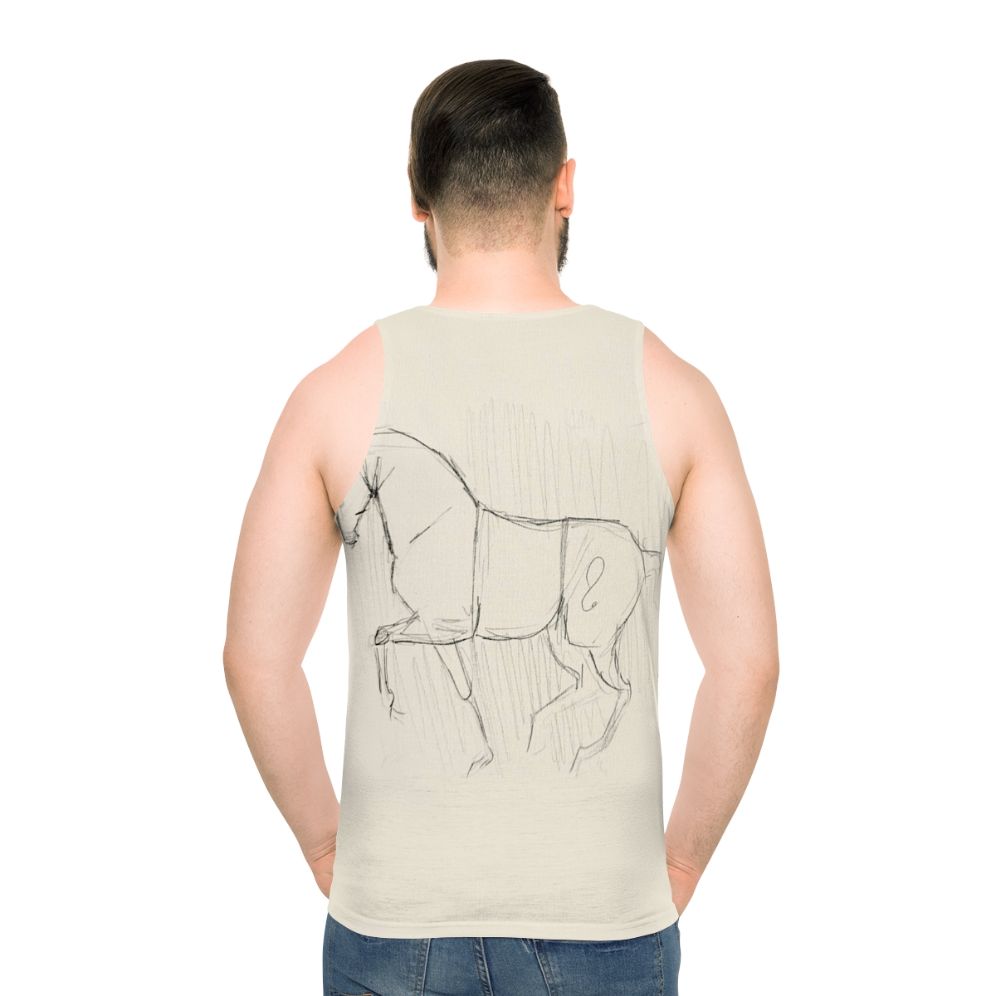 Dressage horse sketch on a unisex tank top