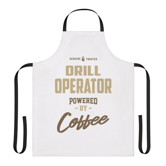 A stylish apron for drill operators, featuring a coffee-inspired design.