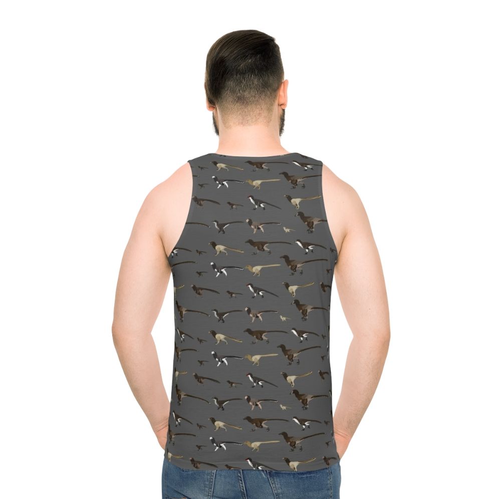 Dromaeosaurid dinosaur pattern unisex tank top
