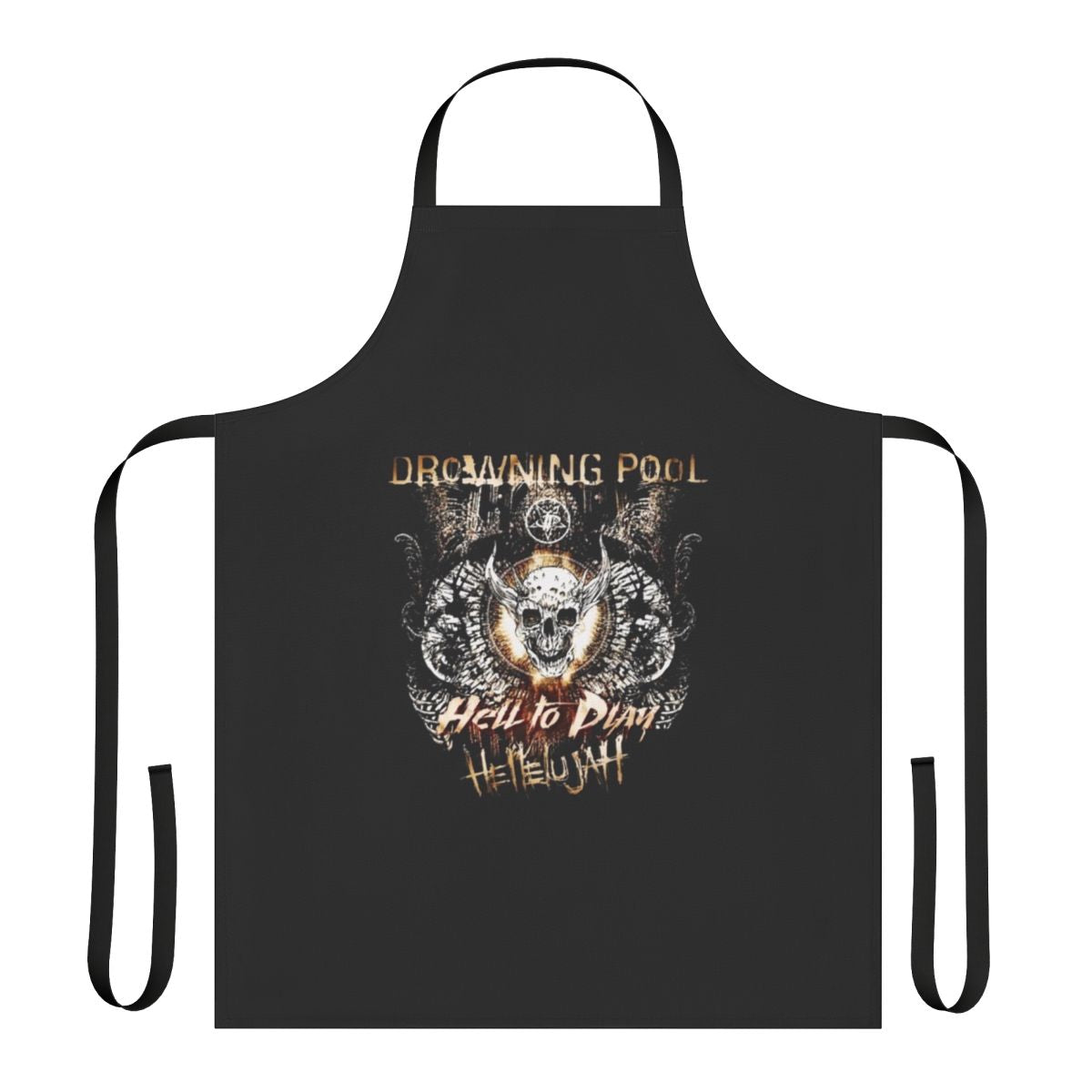 Drowning Pool inspired apron with water and music elements