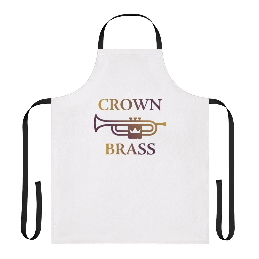 Apron with brass-inspired drum corps design, suitable for music lovers and percussionists.