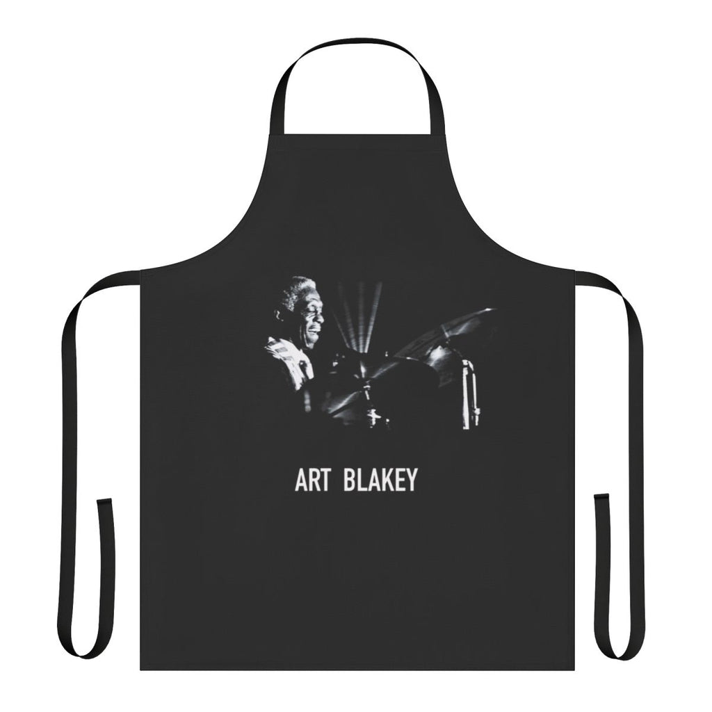 Art Blakey-inspired drum-themed apron for music enthusiasts