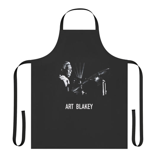 Art Blakey-inspired drum-themed apron for music enthusiasts