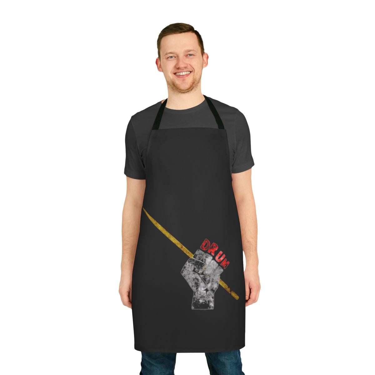 Drummer Inspired Apron featuring Drum Equipment and Music Symbols