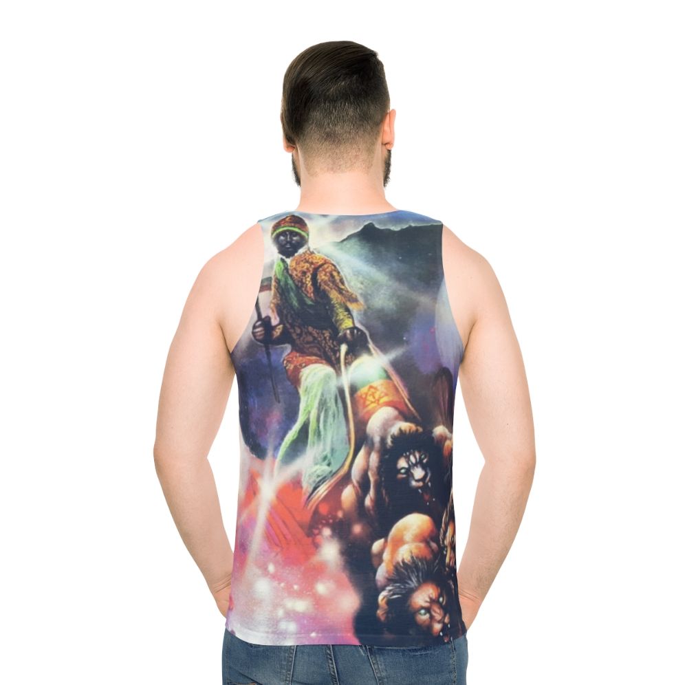 Dub music unisex tank top with rastafarian and jamaica inspired graphics