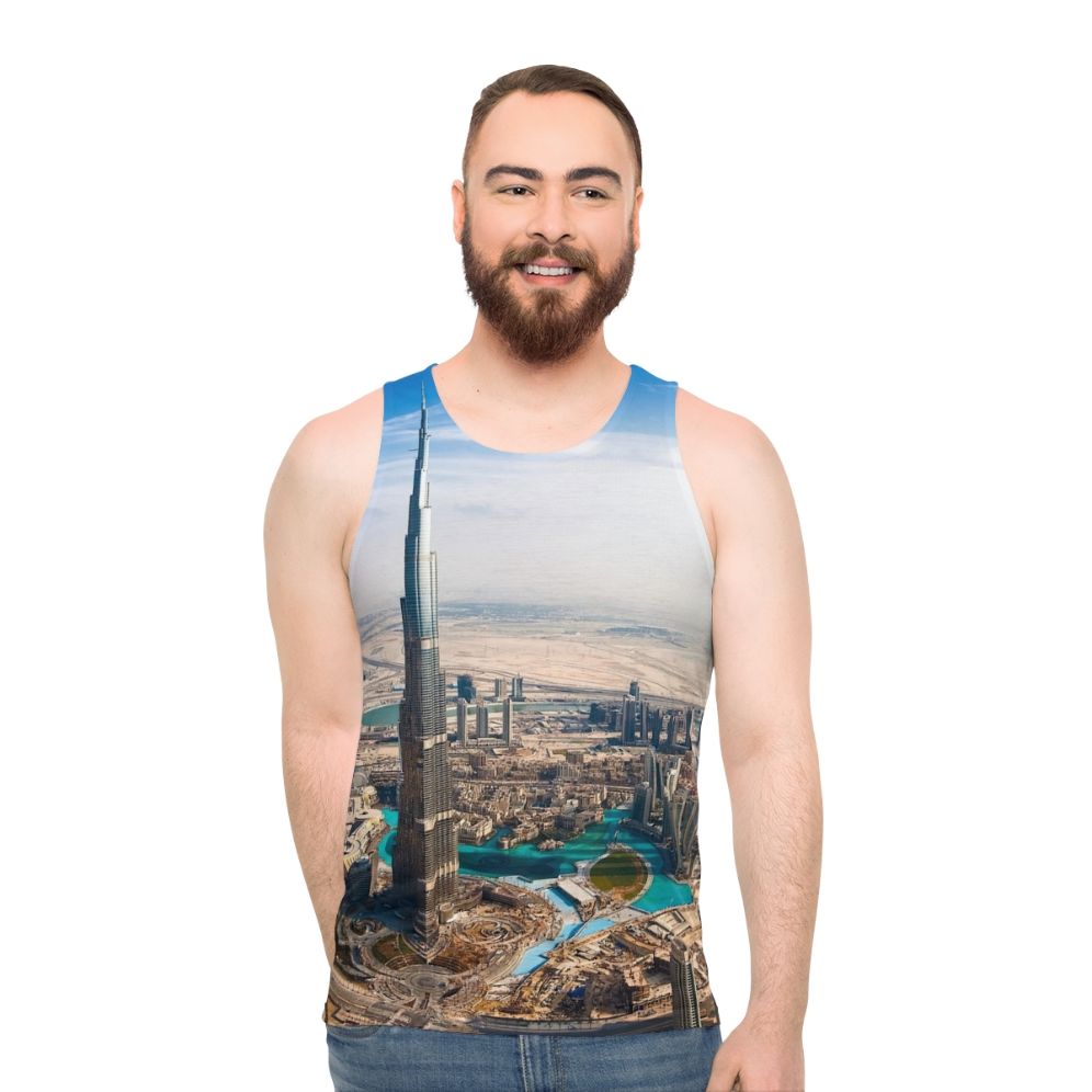 Dubai Unisex Tank Top with Burj Khalifa Design