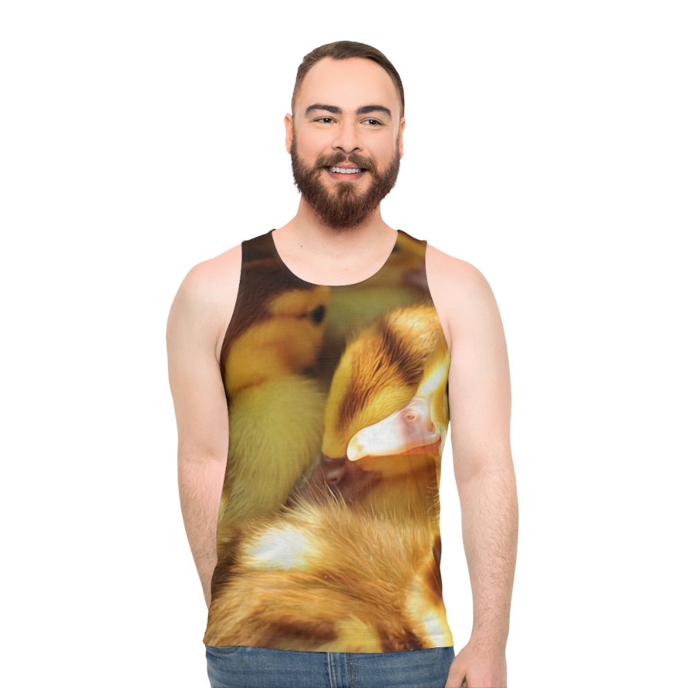 Cute duck and duckling unisex tank top