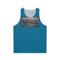 Dune-themed unisex tank top with desert and twin moons design