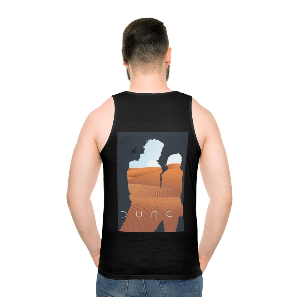 Dune inspired unisex tank top with iconic Arrakis moons