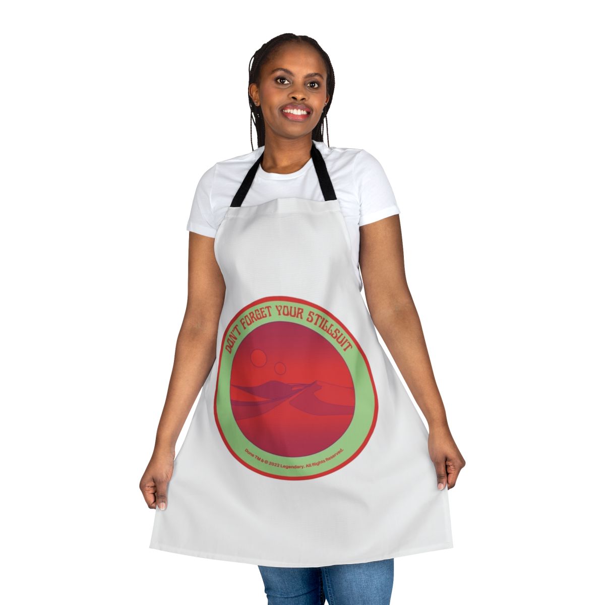 Dune-themed apron featuring desert and Arrakis imagery