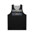 Dune inspired unisex tank top with a black background