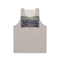 Dune-inspired unisex tank top with a greyish beige background