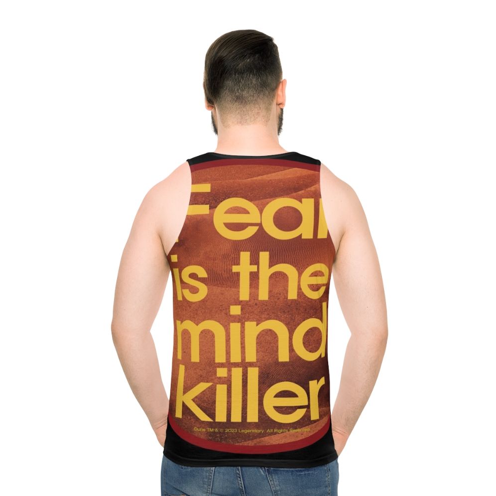 Dune Inspired Unisex Tank Top with "Fear Is The Mind Killer" Design