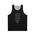 Dune-inspired unisex tank top with "Hard Tasks Need Hard Ways" quote