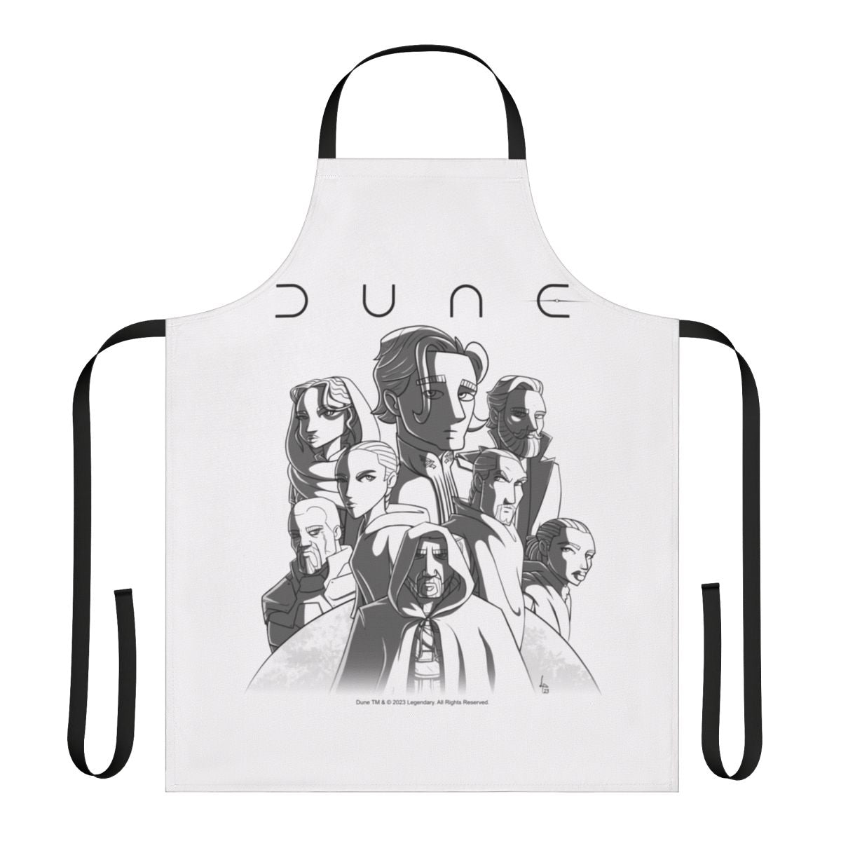 Dune 2020-inspired apron featuring intricate sci-fi fan art design
