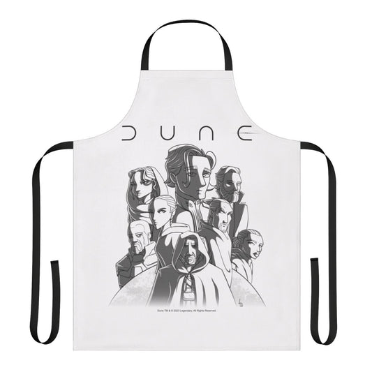 Dune 2020-inspired apron featuring intricate sci-fi fan art design