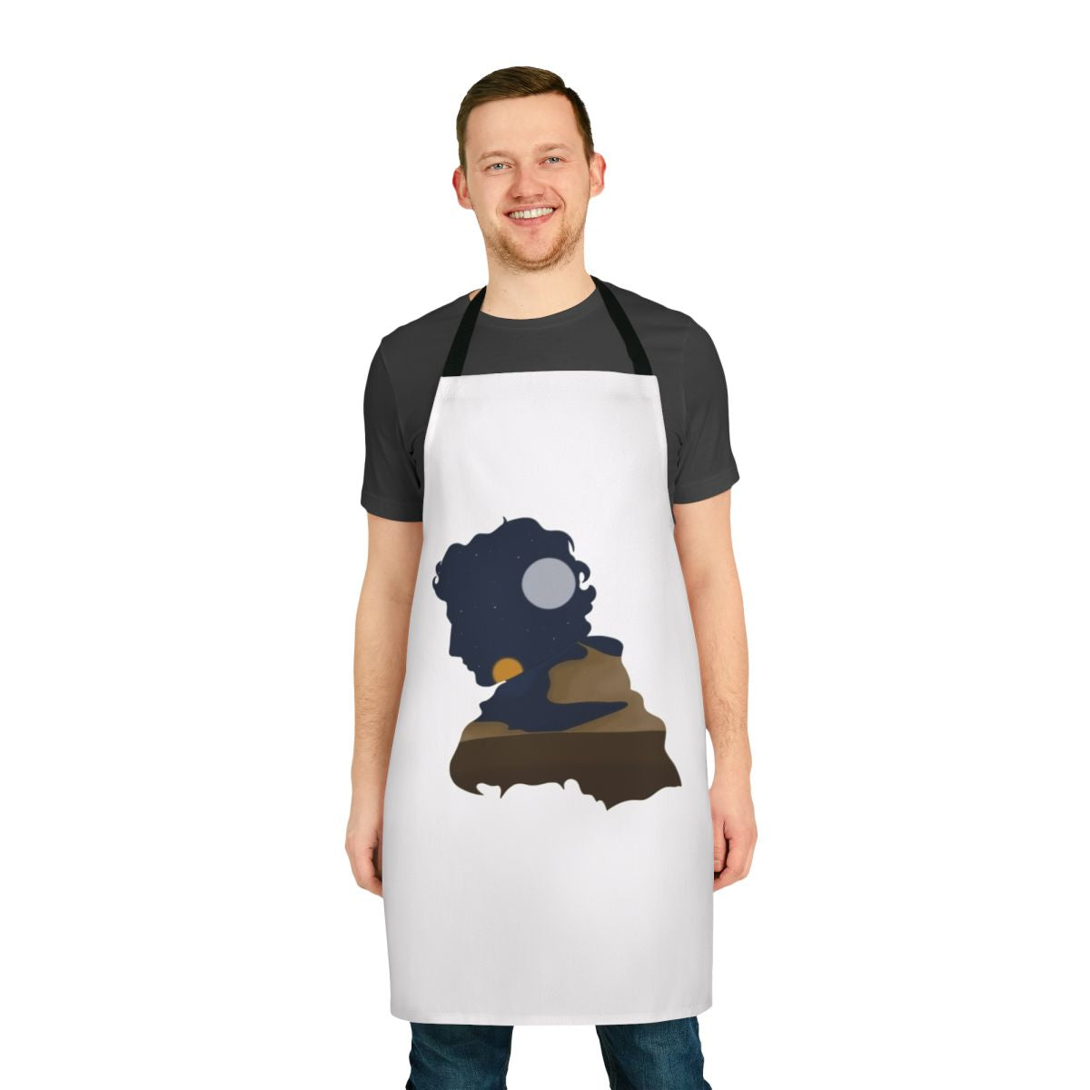 Dune 2020 movie-inspired apron featuring the iconic desert landscape and sandworms
