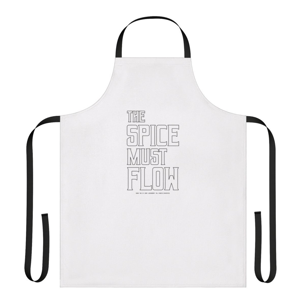 Dune-inspired apron featuring the iconic "The Spice Must Flow" design