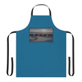 Dune-themed blue apron with desert and twin moons design