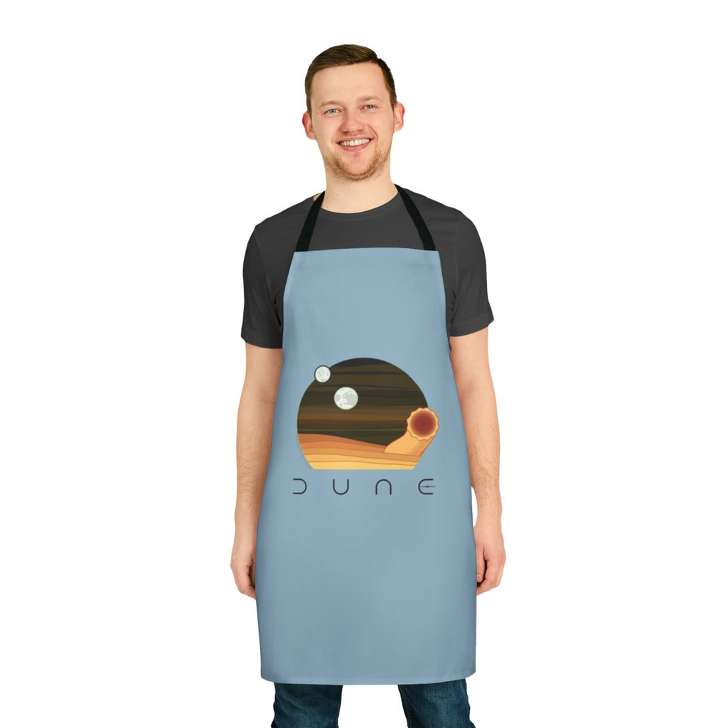 Dune-themed apron featuring a desert landscape and a sandworm