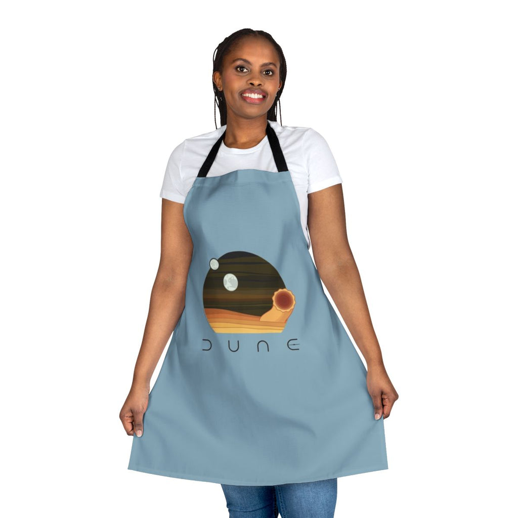Dune-themed apron featuring a desert landscape and a sandworm