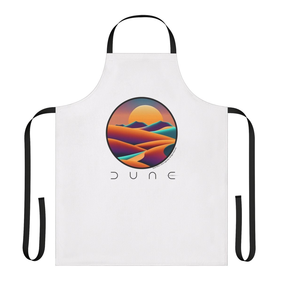 Dune-inspired apron featuring a desert landscape design