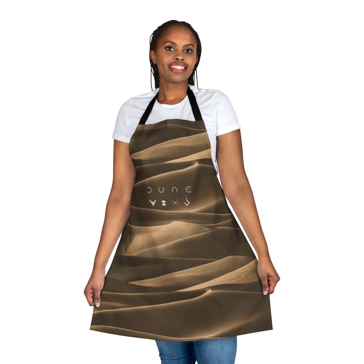 Dune-inspired apron featuring factions from the Dune universe