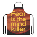 Dune-inspired "Fear Is the Mind Killer" apron with desert landscape and quote
