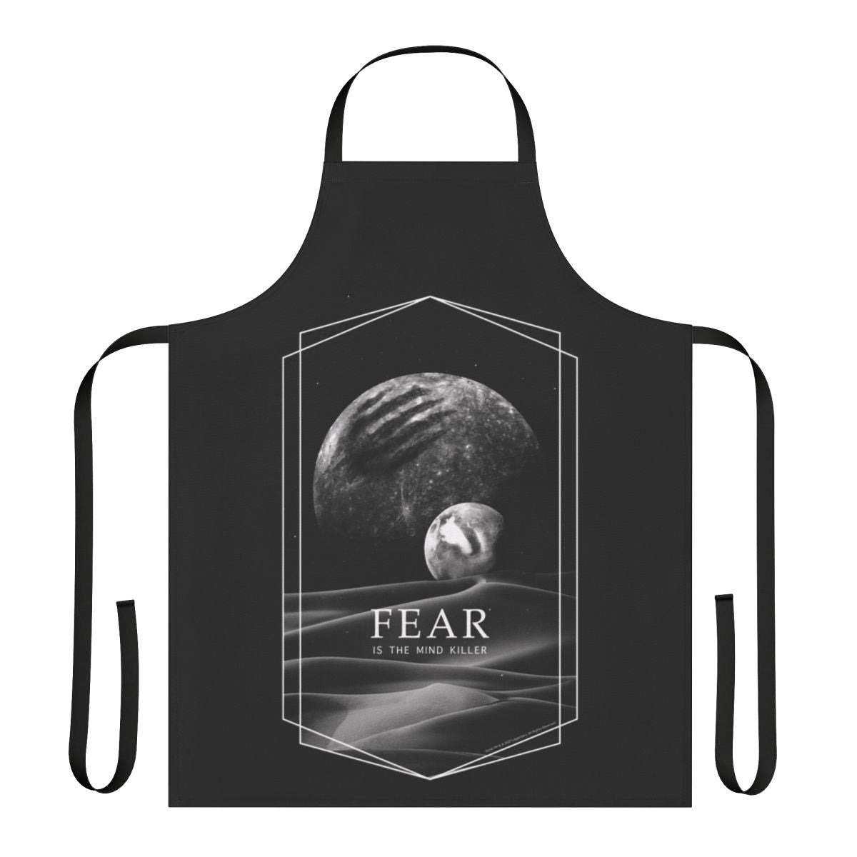 Dune-inspired apron featuring the "Fear is the Mind Killer" design