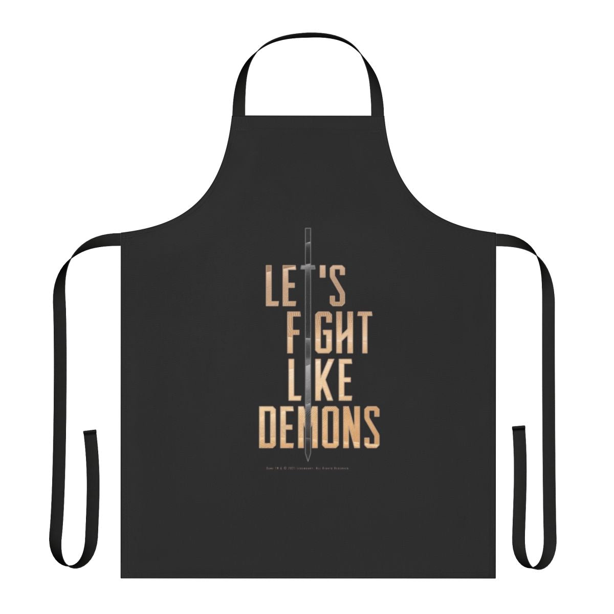Dune-inspired "Fight Like Demons" apron featuring science fiction elements