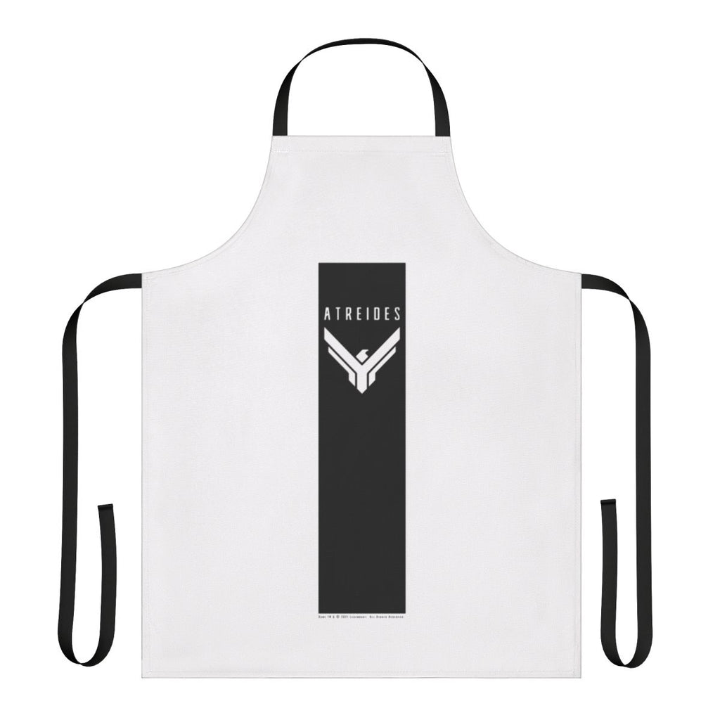 Dune House Atreides inspired black apron with Arrakis desert and spice motif