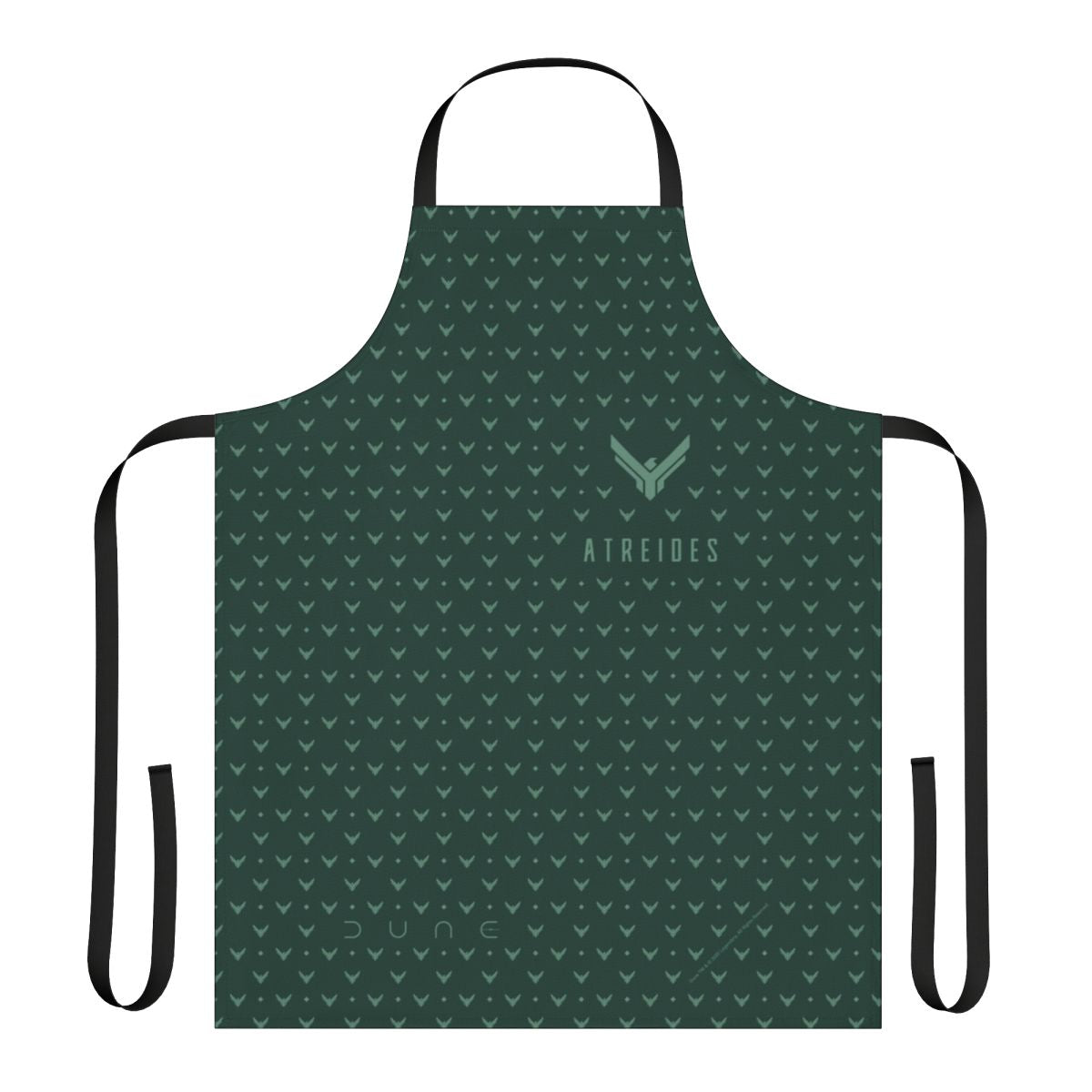 Dune-inspired House Atreides pattern apron with desert and sandworm imagery