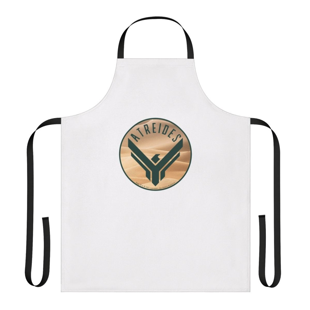 Dune-inspired round dark apron featuring the House Atreides symbol