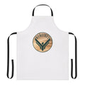 Dune-inspired round dark apron featuring the House Atreides symbol