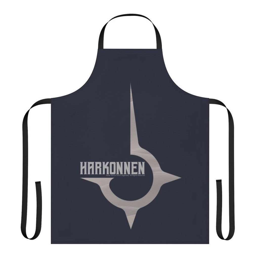 A gray apron featuring the House Harkonnen emblem, inspired by the Dune universe.