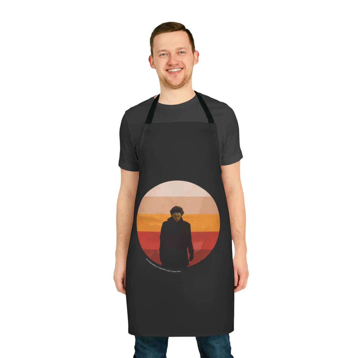 Dune-inspired apron featuring inkpress artwork from the 2020 film