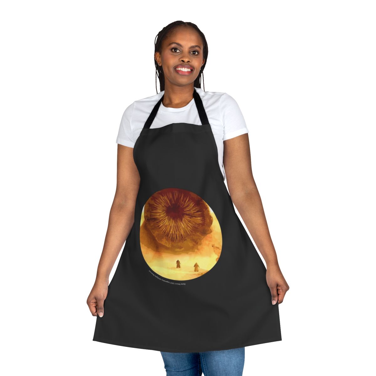 Dune-inspired inkpress artwork printed on an apron