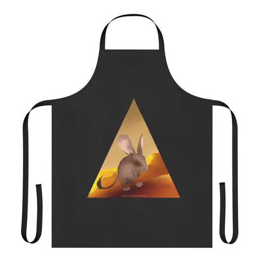 Dune-inspired apron featuring a kangaroo mouse design against a desert backdrop with Arrakis sandworms.