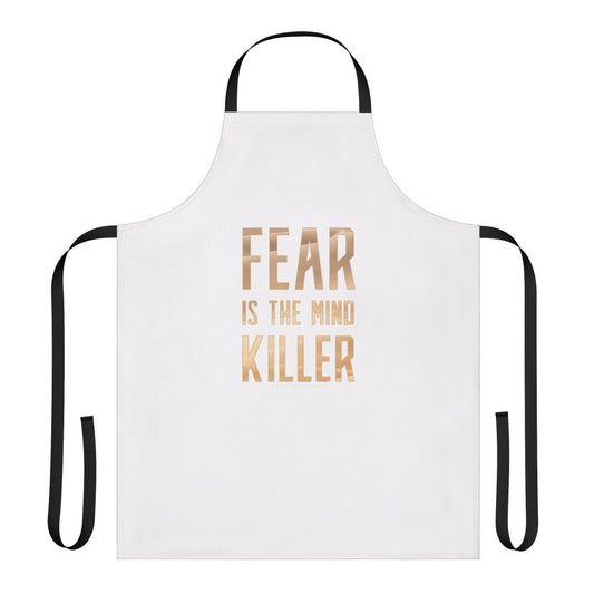 Dune inspired light apron featuring the iconic "Fear is the Mind Killer" quote