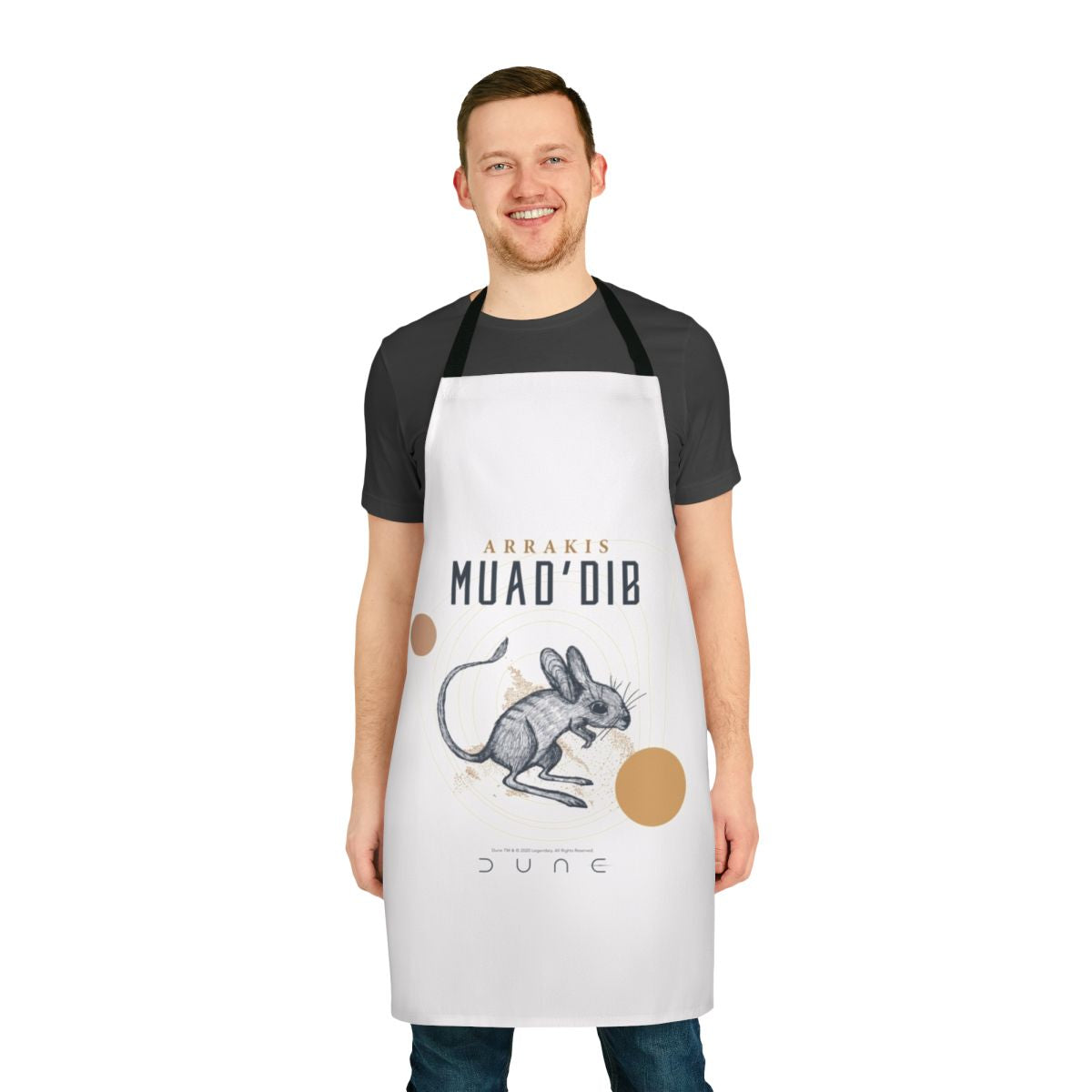 Dune-themed apron with Muad'dib/Arrakis desert design