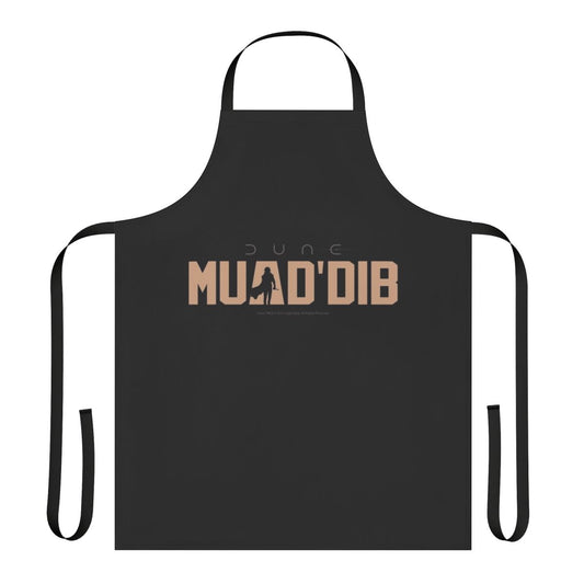Dune-inspired Muad'Dib apron with Arrakis and House Atreides designs