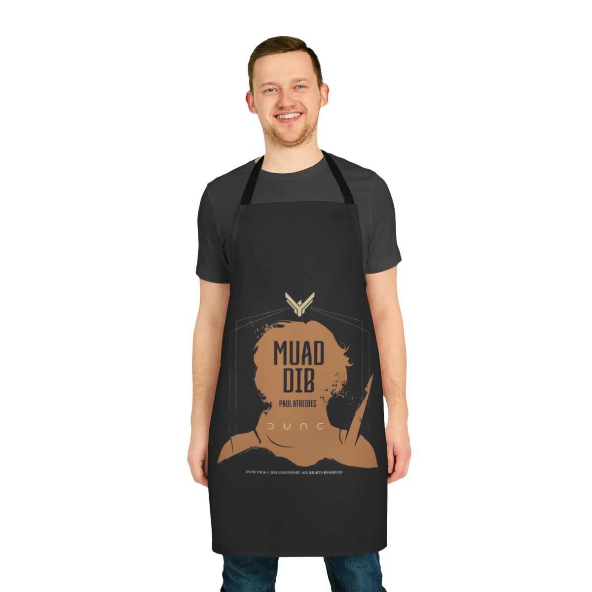 Dune-inspired apron featuring the iconic image of Muad'dib (Paul Atreides)
