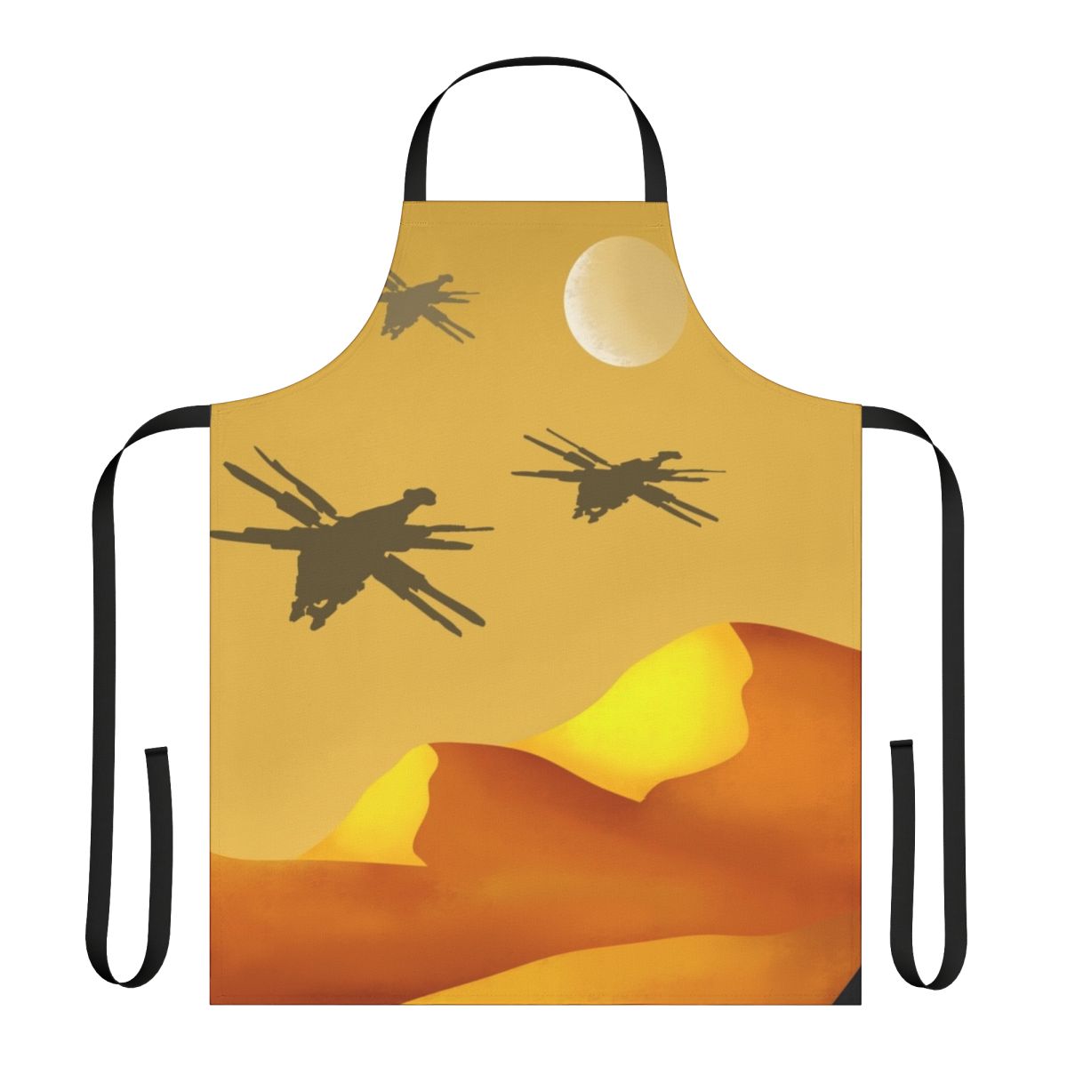 Dune-themed ornithopter apron featuring Atreides, Harkonnen, and Fremen designs