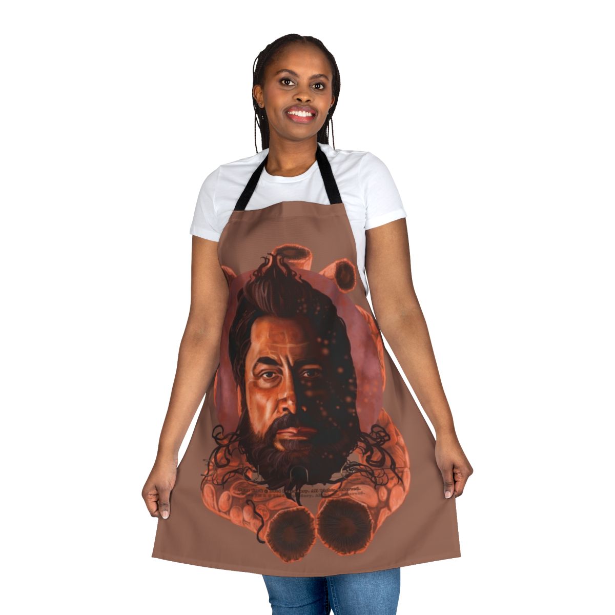 Dune-inspired apron featuring sand worms artwork by artist ak_hevonen